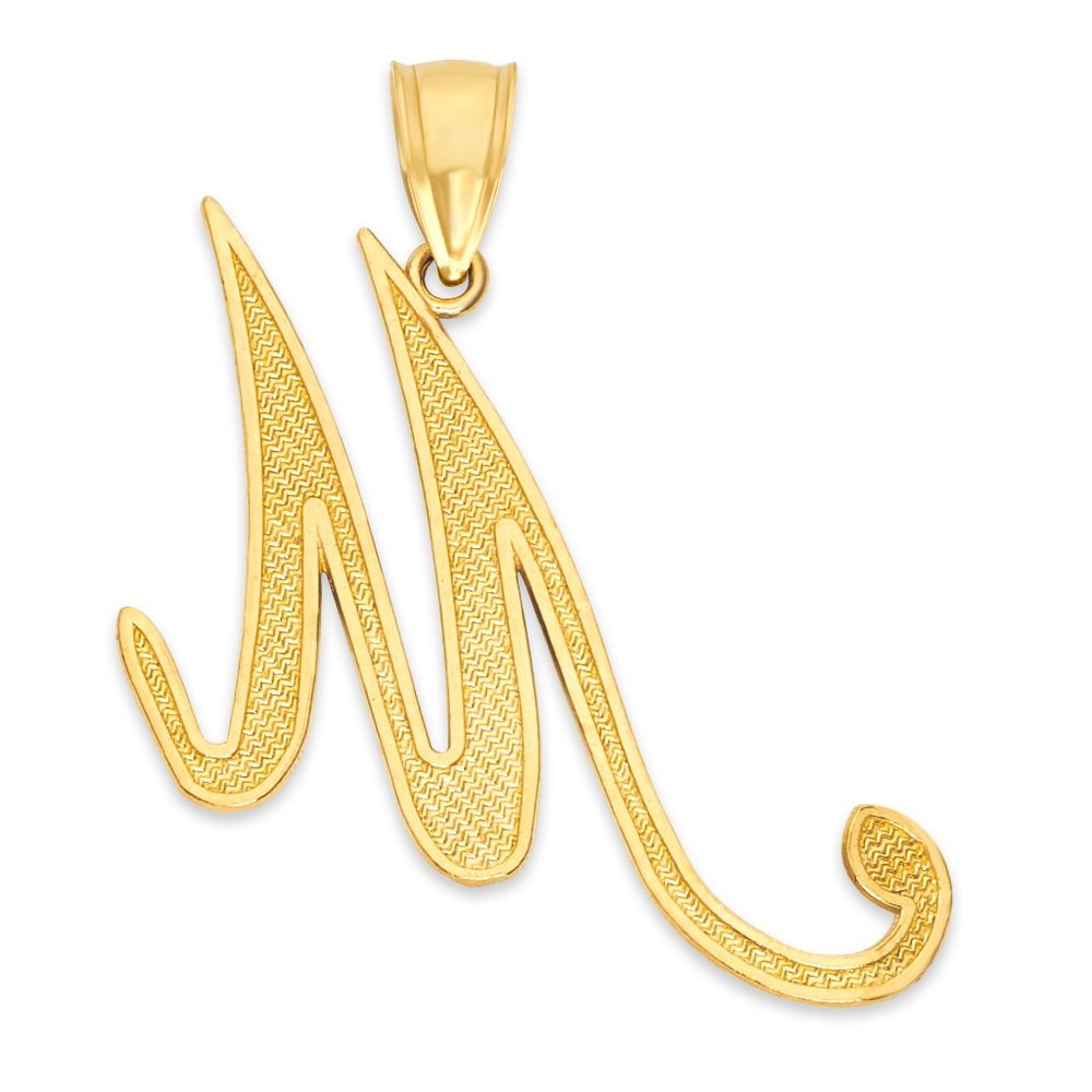 14k Real Solid Gold Personalized Initial Pendant - image 2